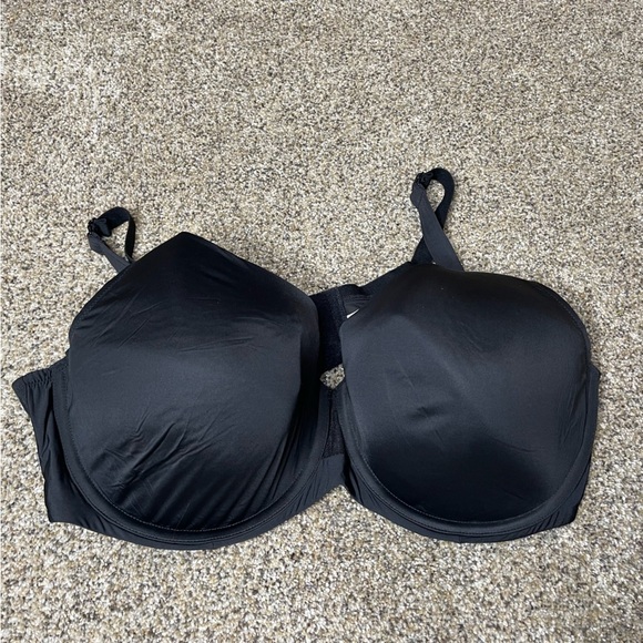 Cacique 44DDD Bra Black Lightly Padded Underwire Back Closure Sheer Back - Picture 1 of 4